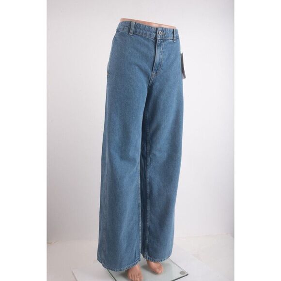 Zara Womans Jeans US 8 EU 40 Blue Straight Leg Denim High Waist 5862/078 NWT - Picture 2 of 7